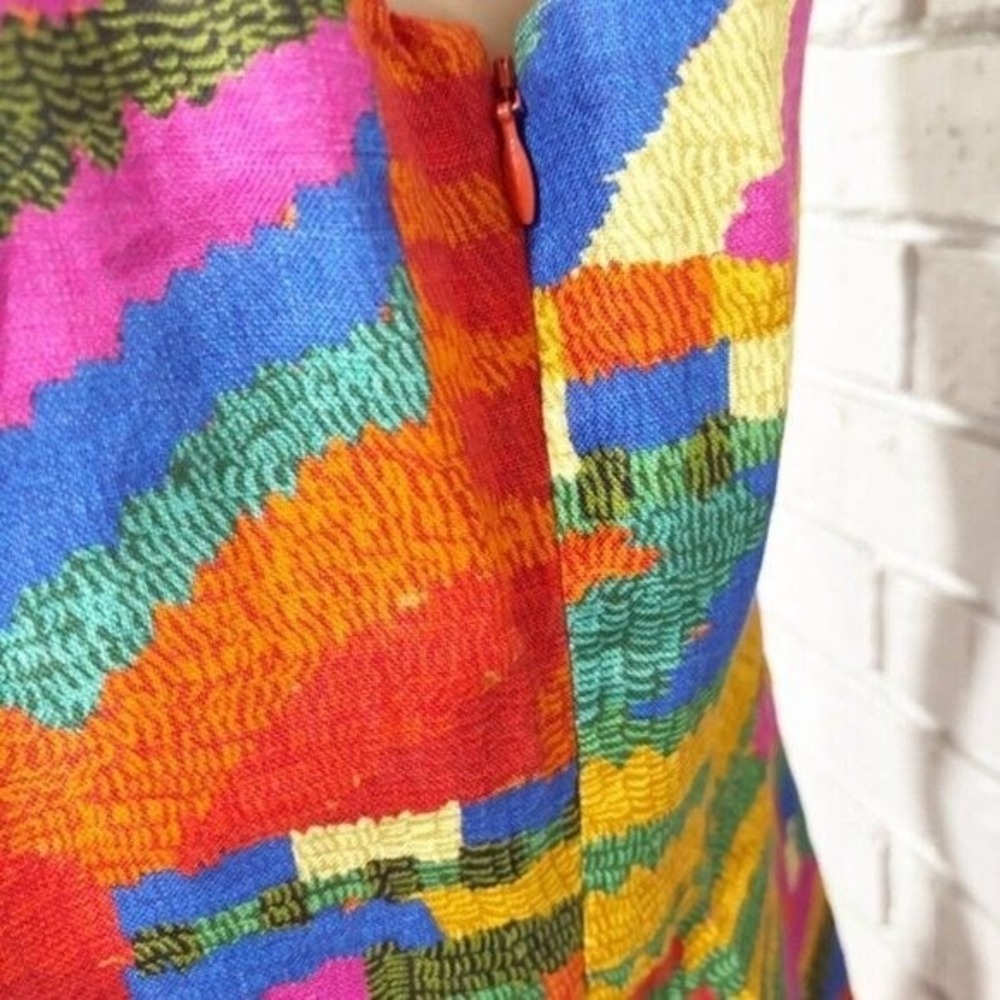 Farm Rio Mixed Patchwork Geometric Button Front M… - image 7